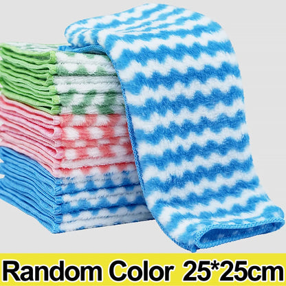 Double-Sided Fleece Dishcloths – Super Absorbent Kitchen Cleaning & Scouring Pads for Dishes, Glass, and Windows