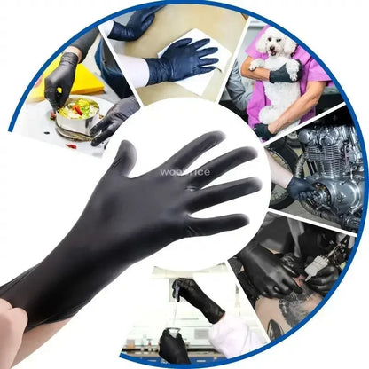 Black Nitrile Disposable Gloves 100 Count – Powder-Free, Latex-Free, Touchscreen Compatible, Multi-Purpose