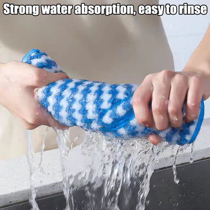 Double-Sided Fleece Dishcloths – Super Absorbent Kitchen Cleaning & Scouring Pads for Dishes, Glass, and Windows