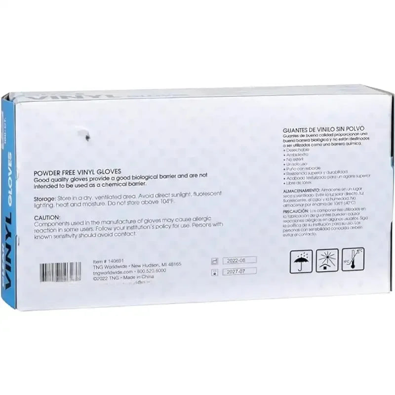 Disposable Vinyl Gloves Clear | Powder-Free, Latex-Free, Non-Sterile, 2.75 Mil | Industrial & Food Safe