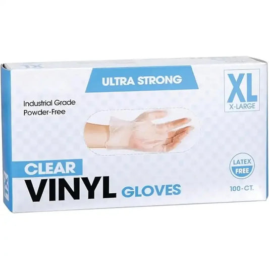 Disposable Vinyl Gloves Clear | Powder-Free, Latex-Free, Non-Sterile, 2.75 Mil | Industrial & Food Safe