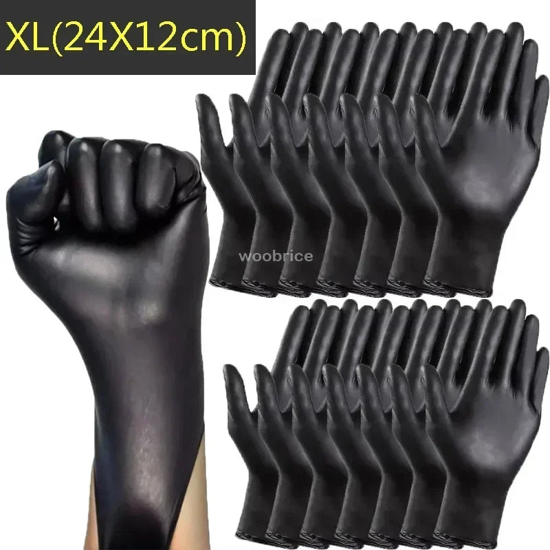 Black Nitrile Disposable Gloves 100 Count – Powder-Free, Latex-Free, Touchscreen Compatible, Multi-Purpose