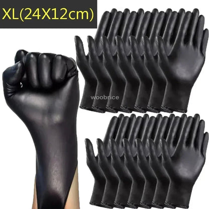 Black Nitrile Disposable Gloves 100 Count – Powder-Free, Latex-Free, Touchscreen Compatible, Multi-Purpose