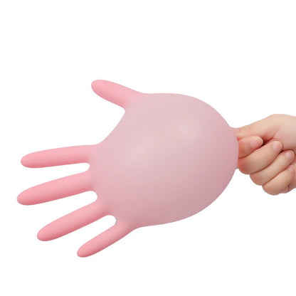 Pink Nitrile Gloves – Disposable, Powder-Free Latex Gloves for Household, Kitchen, Beauty Salon, and Work Use