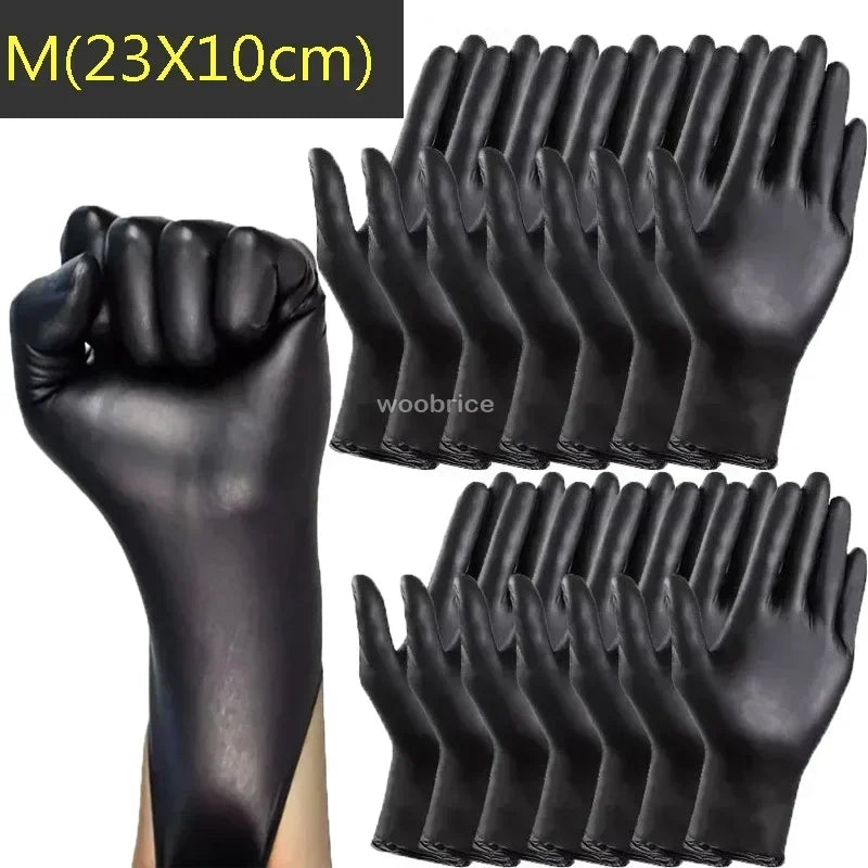Black Nitrile Disposable Gloves 100 Count – Powder-Free, Latex-Free, Touchscreen Compatible, Multi-Purpose