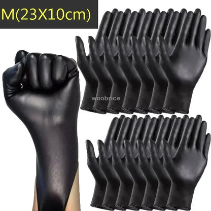 Black Nitrile Disposable Gloves 100 Count – Powder-Free, Latex-Free, Touchscreen Compatible, Multi-Purpose