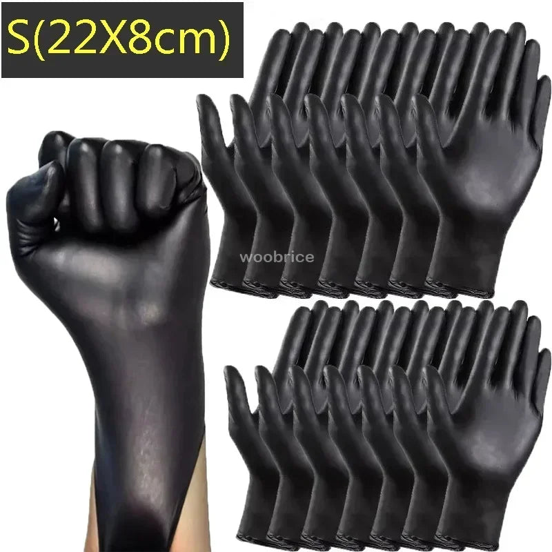 Black Nitrile Disposable Gloves 100 Count – Powder-Free, Latex-Free, Touchscreen Compatible, Multi-Purpose